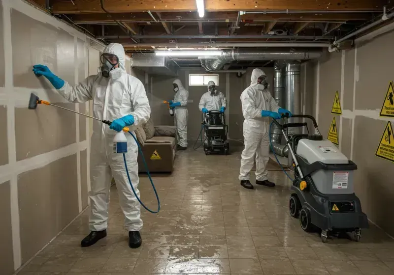 Basement Moisture Removal and Structural Drying process in Concho County, TX